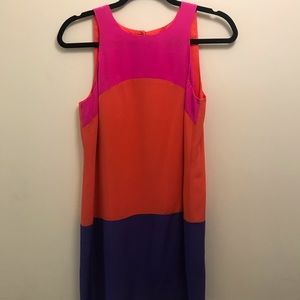 Single Silk Colorblock Shift Dress